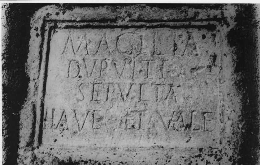Epigrafe di una donna etrusca a Sardellino