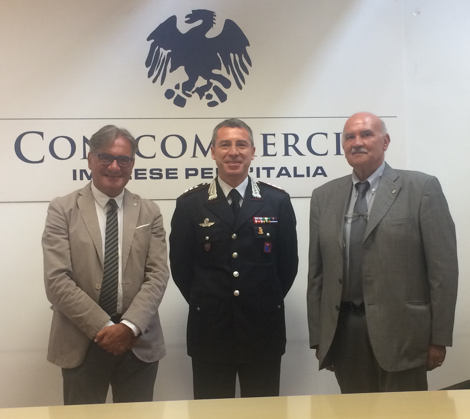 Il neo Comandante Provinciale dei Carabinieri Santantonio in visita alla Confcommercio