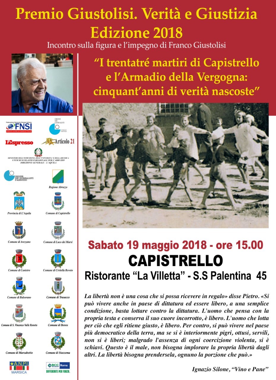 Capistrello presenta la quarta edizione del Premio Giustolisi