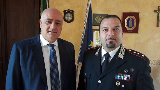 Avezzano, il sindaco De Angelis riceve in Comune il nuovo capitano della compagnia carabinieri Pietro Fiano