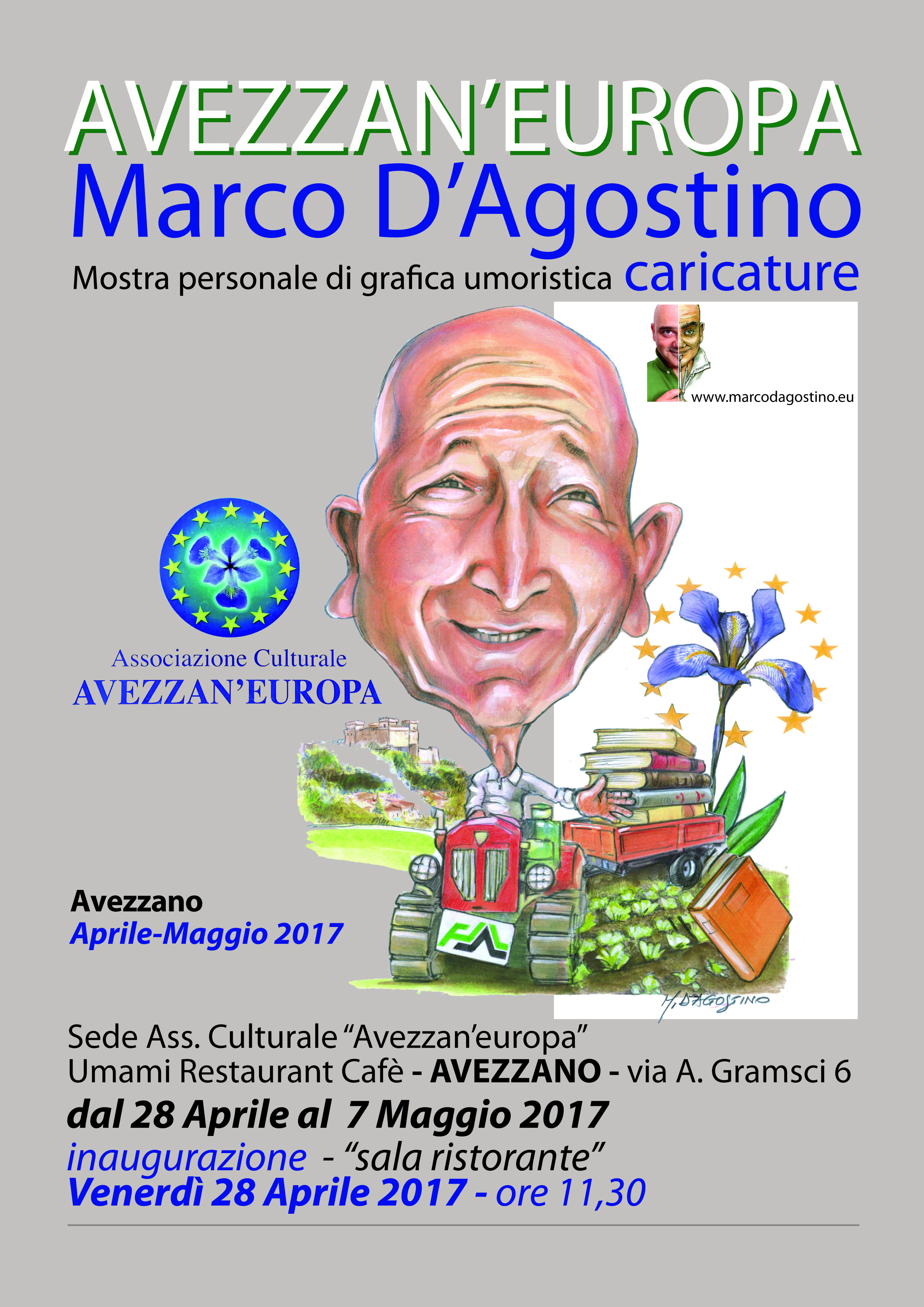 Inaugurata la mostra grafica di Marco D'Agostino su caricature e umoristica