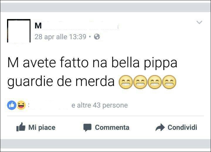 Denunciato per spaccio, 22enne offende su Facebook i carabinieri