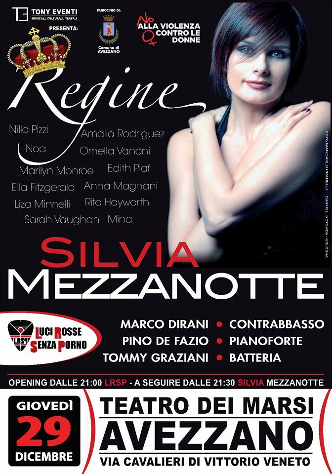 Silvia Mezzanotte al Teatro dei Marsi canta contro la violenza sulle donne