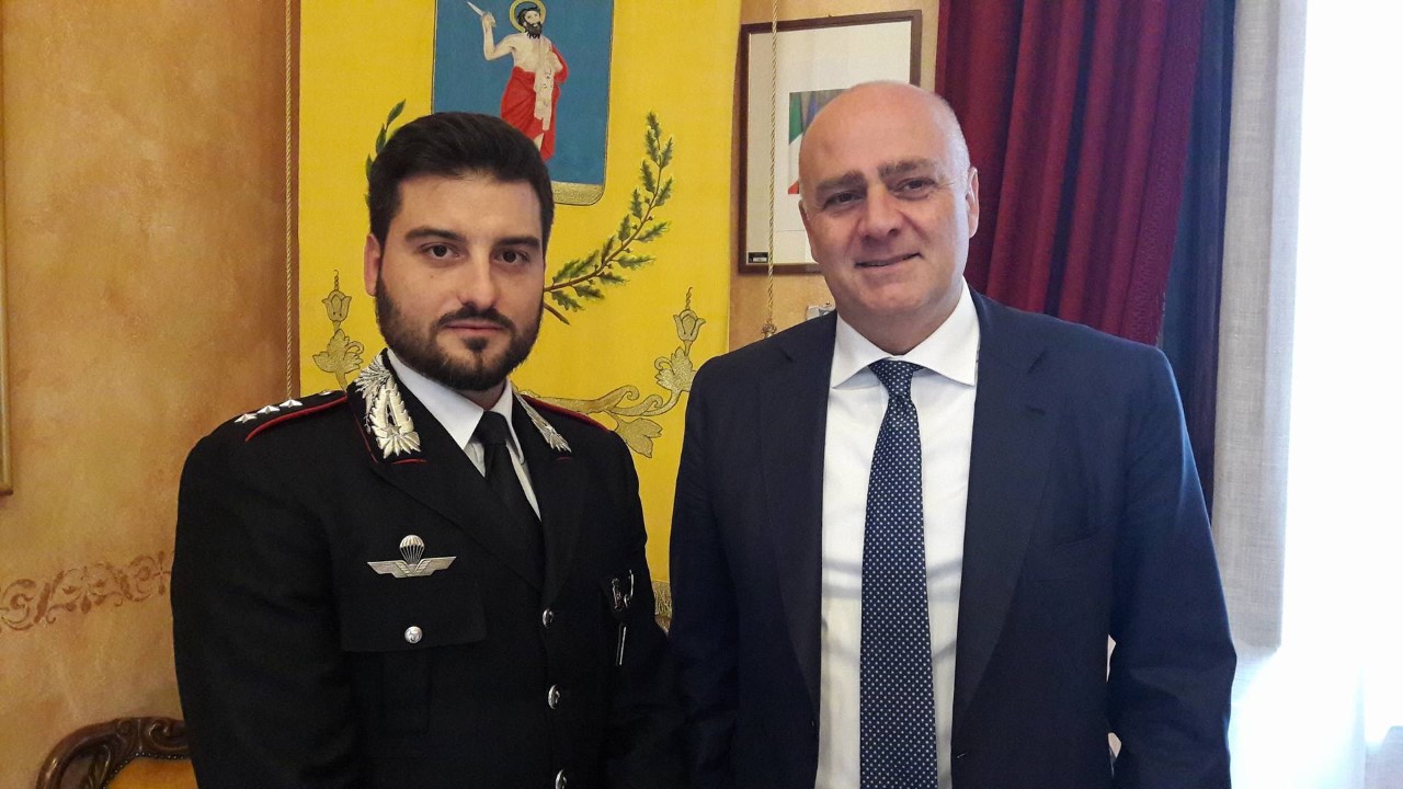 Il capitano dei carabinieri Enrico Valeri lascia la compagnia di Avezzano