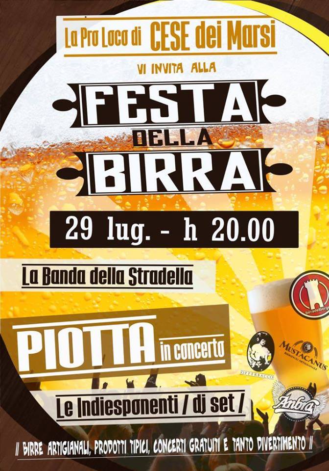 Festa della Birra a Cese con il 'live' di Piotta