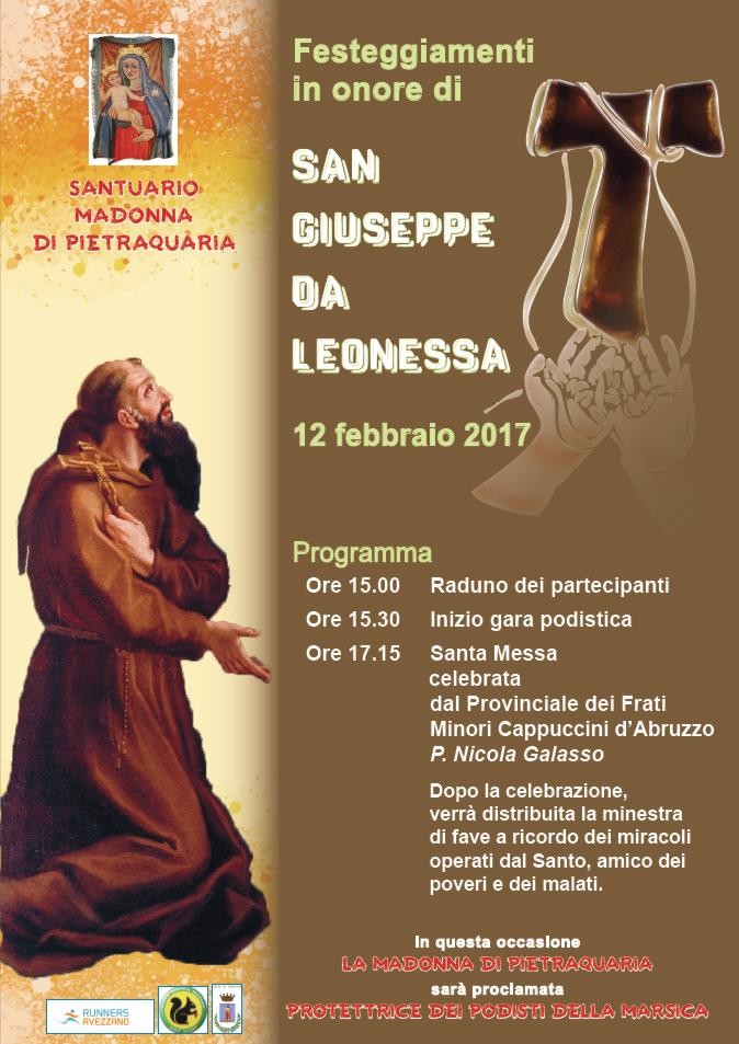 Santuario del Salviano, domani è la festa di San Giuseppe da Leonessa. In agenda una gara podistica