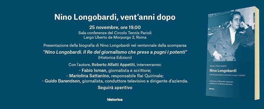 Il giornalista Appetiti a Roma per presentare: “Nino Longobardi. Il re del giornalismo che prese a pugni i potenti”