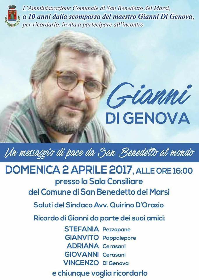 "Un messaggio di pace da San Benedetto al mondo", l'incontro per ricordare il maestro Gianni Di Genova