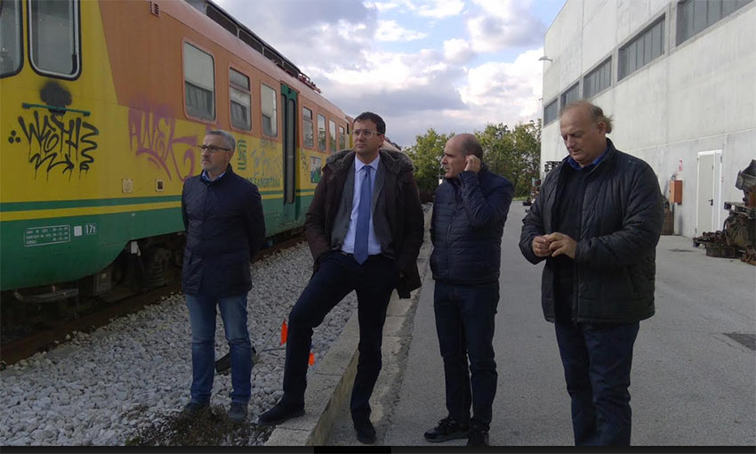 Visita del consigliere regionale Maurizio Di Nicola alla divisione ferroviaria di Tua Spa a Lanciano