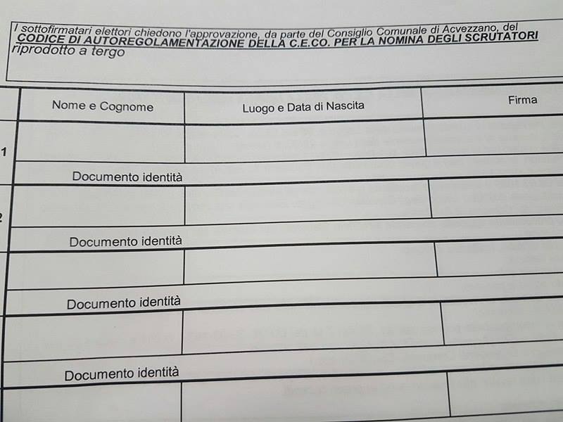Scelta degli scrutatori ad Avezzano, parte la petizione per chiedere il sorteggio