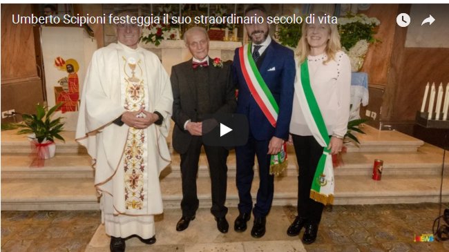 Umberto Scipioni festeggia il suo straordinario secolo di vita (Video)