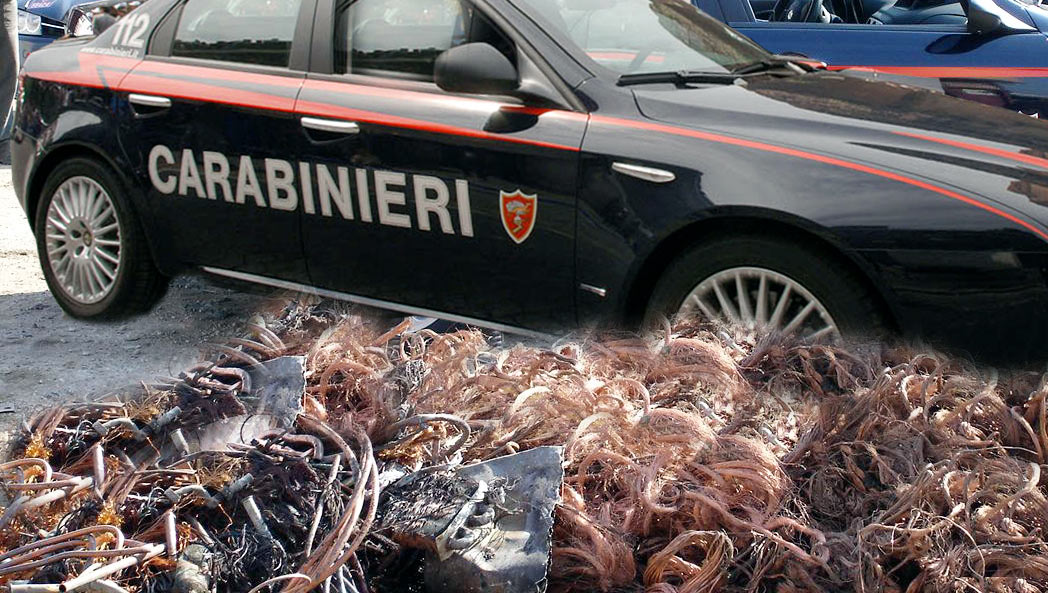 I carabinieri recuperano 200 kg di rame rubati in un'azienda agricola e denunciano un 29enne per ricettazione