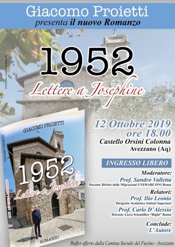 Giacomo Proietti presenta il suo nuovo romanzo "1952 Lettere a Josephine"