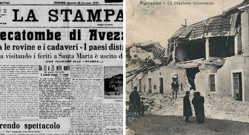 Terremoto del 1915, giornali e testimonianze dell'epoca