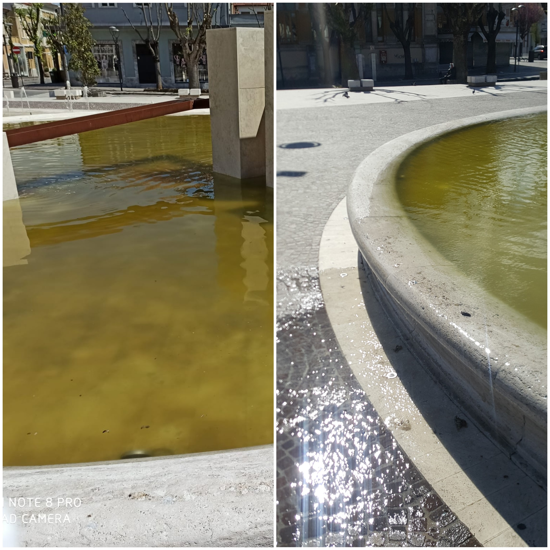 Acqua "sporca" e maleodorante nella fontana di Piazza Risorgimento, residenti indignati