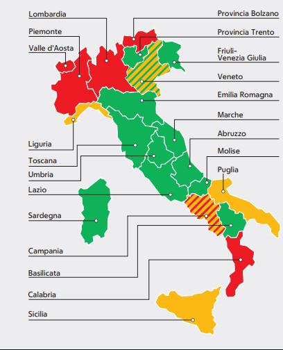 Nuovo Dpcm: Italia divisa in tre macro aree, l'Abruzzo è zona verde