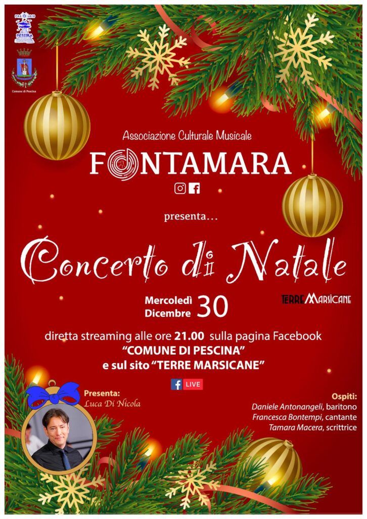 Si alza il sipario sul I° Concerto di Natale Città di Pescina, organizzato dall'Associazione cultural musicale Fontamara Si alza il sipario sul I° Concerto di Natale Città di Pescina, organizzato dall'Associazione cultural musicale Fontamara