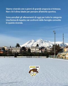 Dispersi sul Monte Velino, l’Avezzano Rugby ferma gli allenamenti: “Una forma di rispetto nei confronti delle famiglie coinvolte”