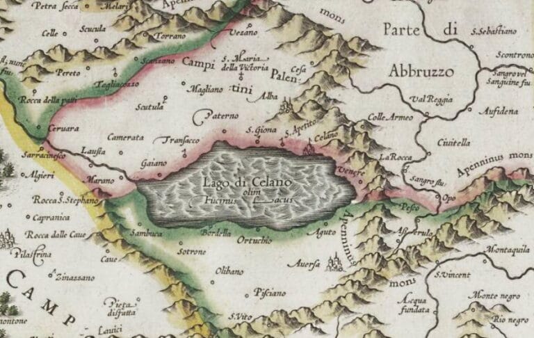Il Lago Fucino e la Marsica in un'antica cartina del 1589