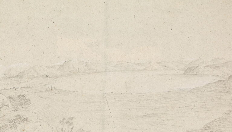 Il Lago Fucino in un prezioso disegno del Settecento attribuito a Richard Wilson