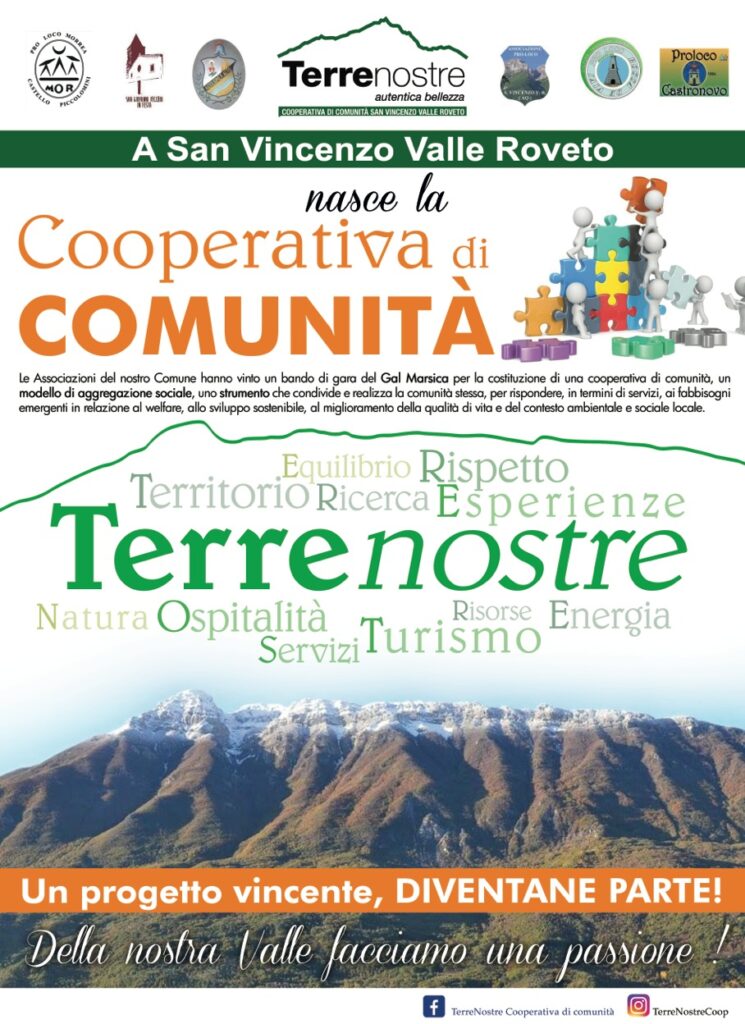 A San Vincenzo Valle Roveto è nata la Cooperativa di Comunità “Terrenostre”