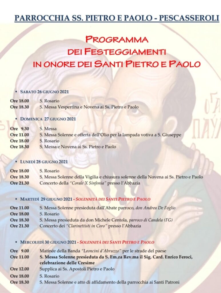 Torna la Festa Patronale in onore dei S.S. Pietro e Paolo a Pescasseroli