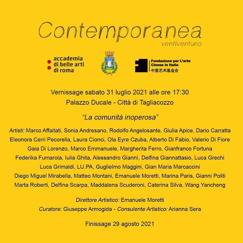 Al via a Tagliacozzo “Contemporanea Ventiventuno”, la rassegna di arti figurative contemporanee