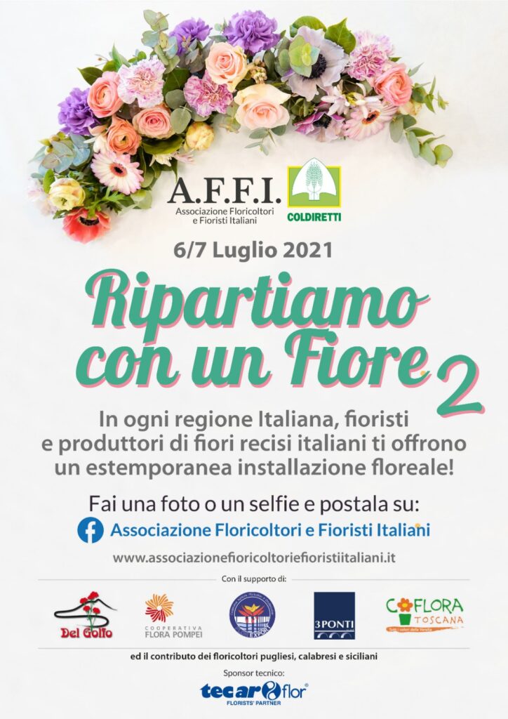 Ad Avezzano il 6 e il 7 luglio in piazza risorgimento con Affi e Federfiori coldiretti, un giardino temporaneo di fiori made in italY per ripartire dalla bellezza