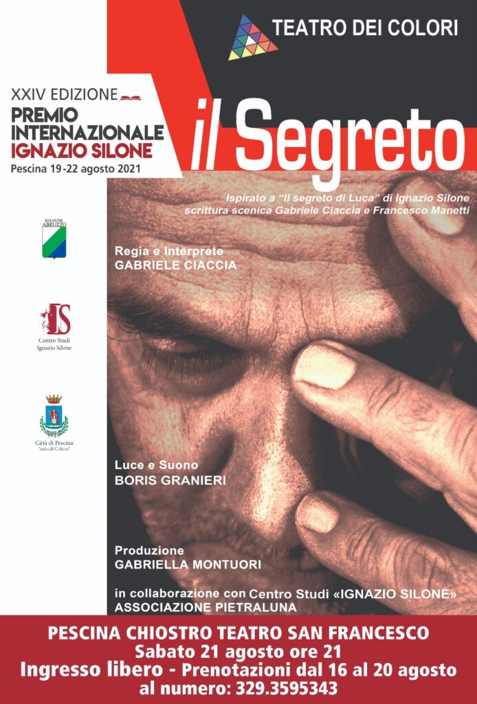 Terza giornata del Premio Internazionale Ignazio Silone con l’inaugurazione della mostra itinerante e lo spettacolo “Il Segreto”