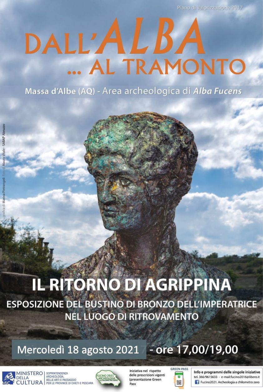 L'antico busto in bronzo di Agrippina torna ad Alba Fucens