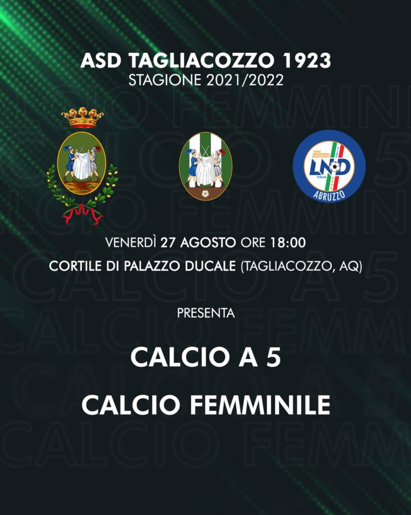 Presentazione dei progetti calcio a 5 e calcio femminile a Tagliacozzo
