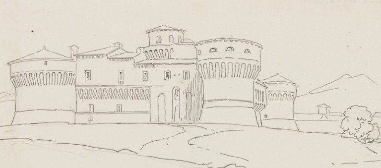 Il Castello Orsini di Avezzano in un disegno di Franz Ludwig Catel del 1812