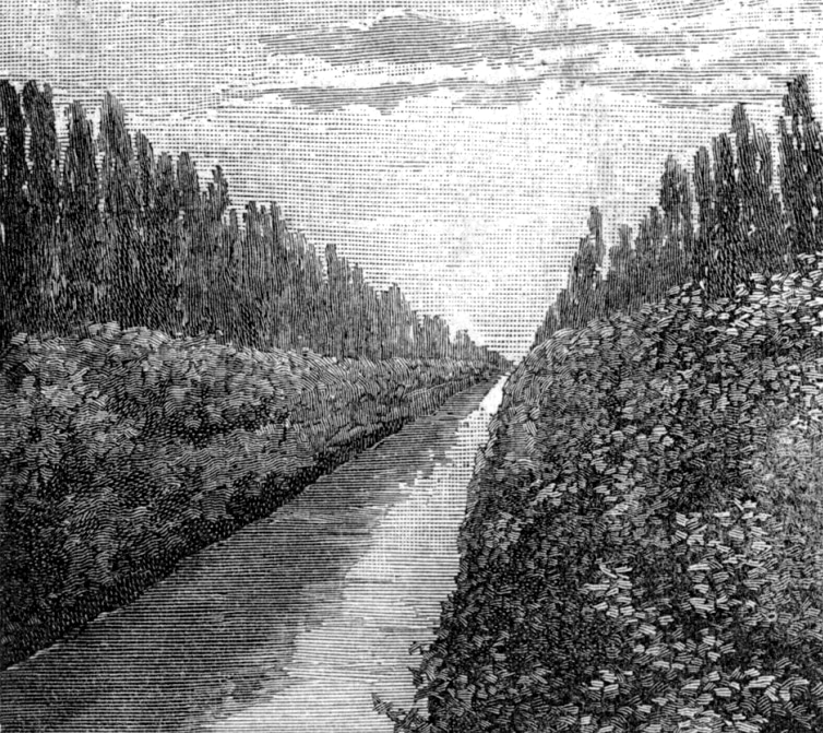 L'emissario Torlonia in un'incisione di fine Ottocento