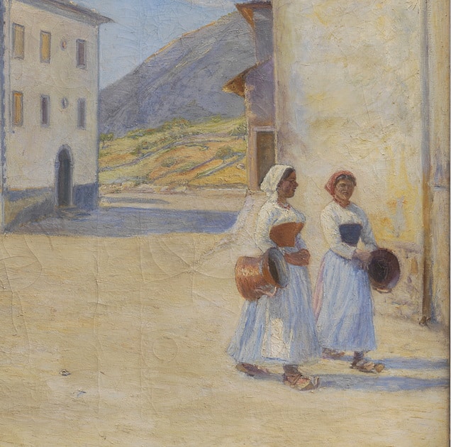 Donne con la conca a Civita d'Antino in un bellissimo dipinto del 1890 di Henry Lørup
