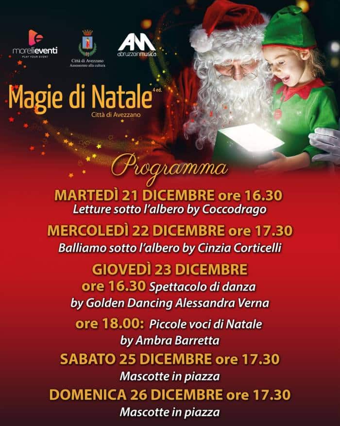 Magie di Natale continua, gli eventi in programma per i prossimi giorni in piazza Risorgimento ad Avezzano