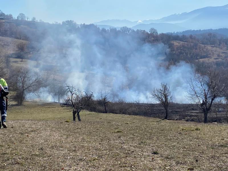 Incendio nella Vallata di Poggio Filippo, immediato intervento di NOVPC di Tagliacozzo e Carabinieri Forestali