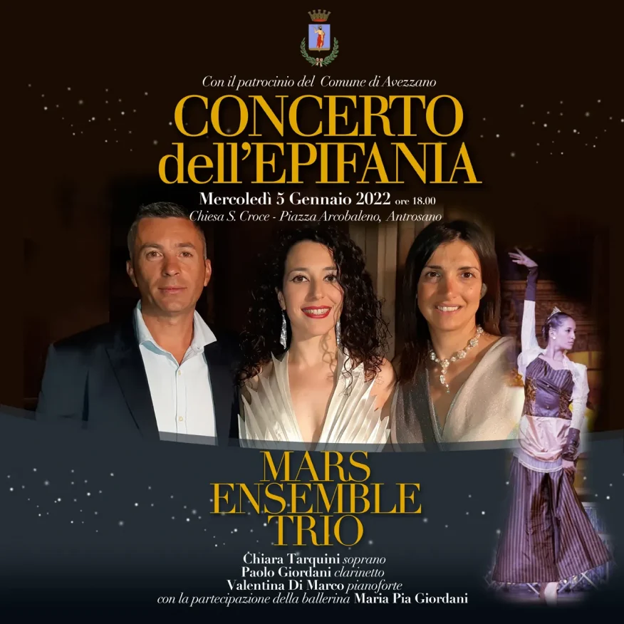 Concerto dell' Epifania del Mars Ensemble Trio, nella Chiesa Santa Croce ad Antrosano