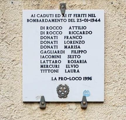 A Roccacerro si rende omaggio alle vittime civili del bombardamento del 23 gennaio 1944