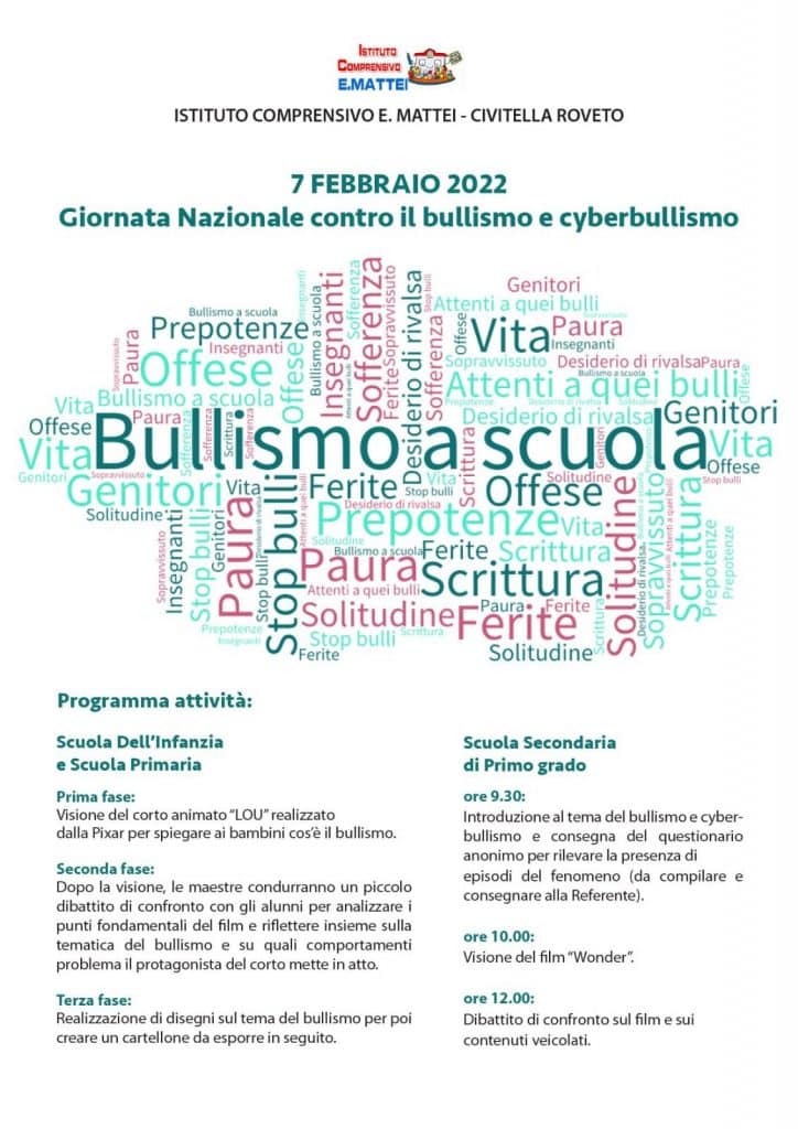 Giornata mondiale contro il bullismo a Civitella Roveto