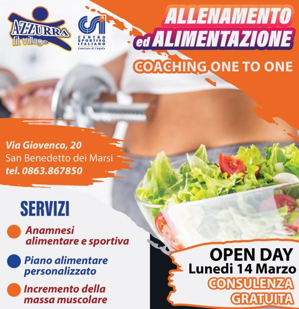 Luca Tarquini è il promotore dell'iniziativa di Coaching one to one “Allenamento e alimentazione”