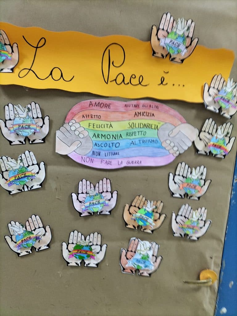 I bambini della scuola primaria di via Delle Industrie di Avezzano si mobilitano per la pace” armati di carta e colori”