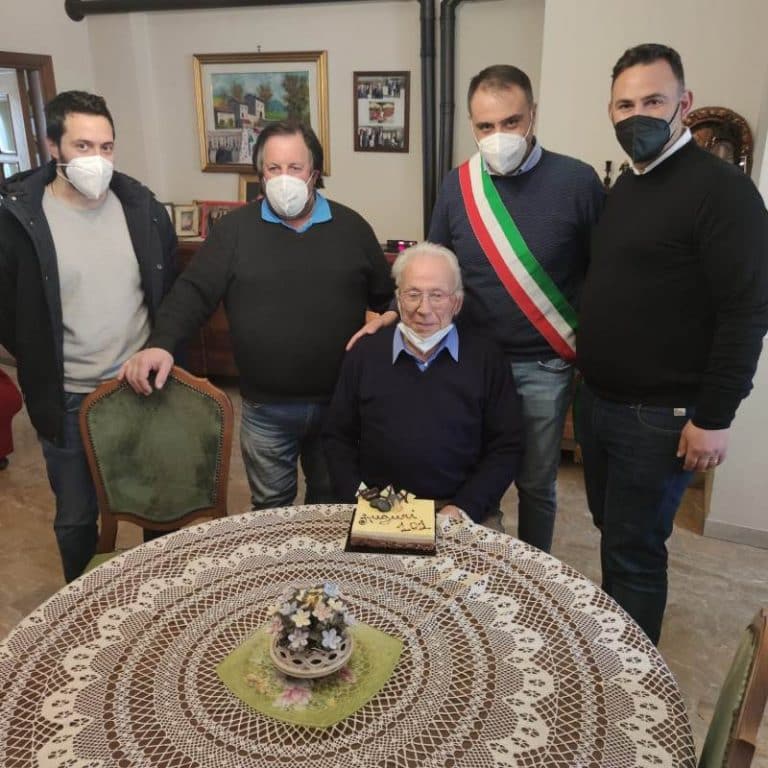 Quirino Ciampa compie 101 anni, gli auguri della popolazione di Cappelle e dell'amministrazione di Scurcola Marsicana