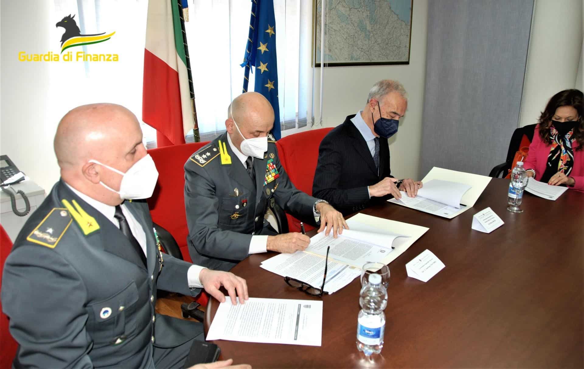 Protocollo d’intesa tra la Guardia di finanza e il commissario straordinario di governo per la Z.E.S. Abruzzo