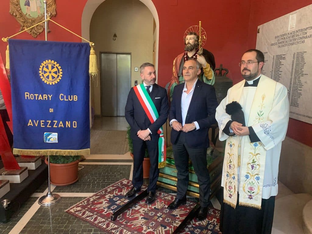 La statua di San Rocco, antico patrono, torna a Tagliacozzo. Giovagnorio "Grazie al Rotary Club