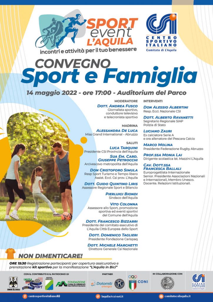Convegno “Sport e Famiglia”, un incontro per parlare di etica nello sport e di competizione formativa