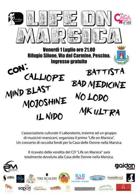Life on Marsica, evento musicale benefico al Rifugio Silone di Pescina il 1° luglio