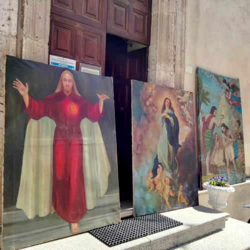 Restaurati tre quadri d'arte sacra a Ovindoli grazie all'opera del maestro Carmine Bottone