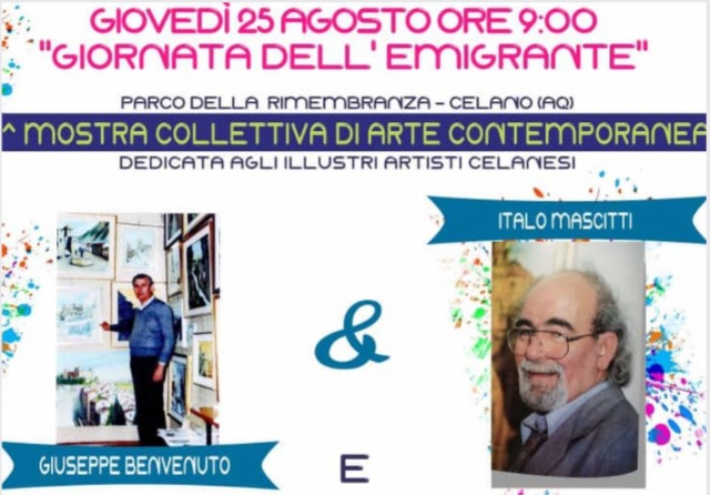 Celano, collettiva d'Arte Contemporanea dedicata a Italo Mascitti e Giuseppe Benvenuto