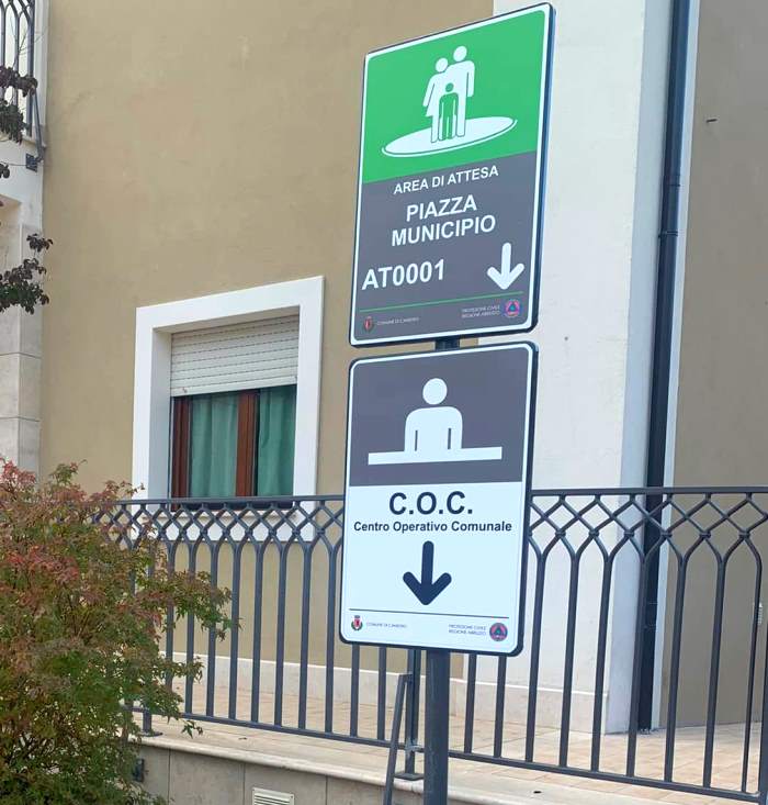 Aggiornato Piano di Emergenza Comunale a Canistro con l'installazione della nuova segnaletica