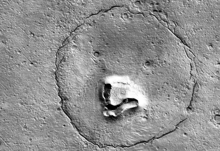 Sulla superficie di Marte spunta la faccia di un orso, gli utenti Internet: "È Juan Carrito!"